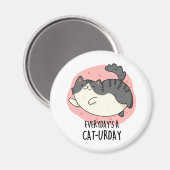 Aimant Jour après jour Un chat-jour Funny Fat Kitty Chat  (Recto/Verso)