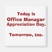 Aimant Jour d'appréciation de Office Manager (Devant)