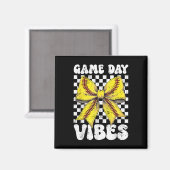 Aimant Jour de jeu Vibes Coquette Bow Softball Mama Softb (Recto/Verso)