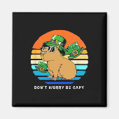 Aimant Jour de la Saint Patrick Capybyra Ne vous inquiéte (Devant)