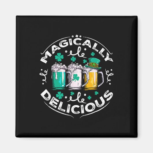 Aimant Jour de la Saint-Patrick de boisson magiquement dé (Devant)