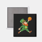 Aimant Jour de la Saint Patrick Leprechaun Basket Lucky B (Recto/Verso)