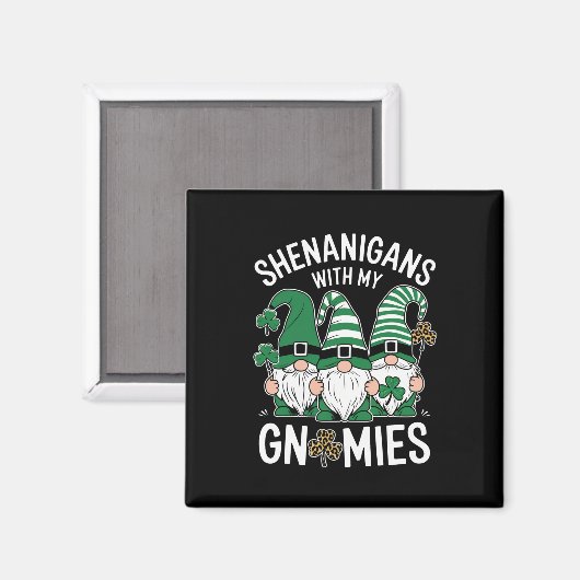 Aimant Jour de la Saint Patrick Lucky Shamrock Leopard Gn (Recto/Verso)