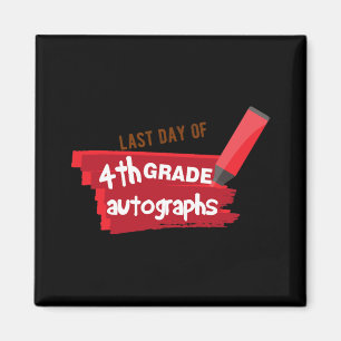 Aimant Jour De L'École Autographe Élémentaire 4ème Niveau