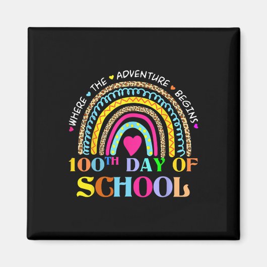 Aimant Jour De L'École Enseignant - 100 Jours Smarter Arc (Devant)