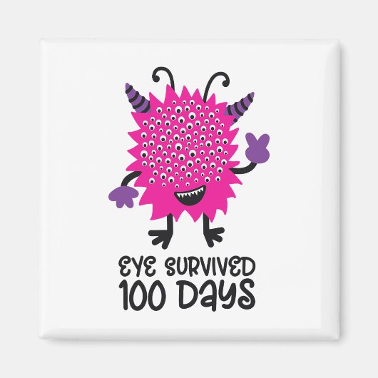 Aimant Jour De L'École Monstre Filles Enfants Oeil Survéc (Devant)