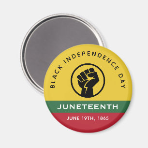 Aimant Jour de l'Indépendance des Noirs 1865 Texte courbe