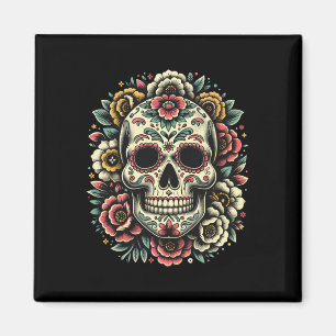 Aimant Jour De Los Muertos Du Crâne Morte De Sucre Hallow