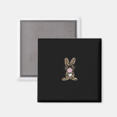 Aimant Jour de Pâques de Lapin Léopard Feu de Bulle (Recto/Verso)