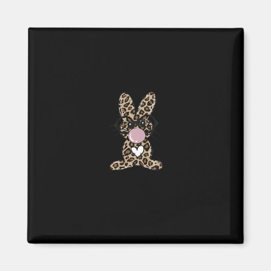 Aimant Jour de Pâques de Lapin Léopard Feu de Bulle (Devant)