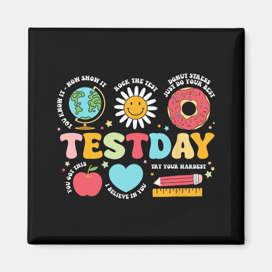 Aimant Jour de test de l'enseignant Motivation enseignant (Devant)