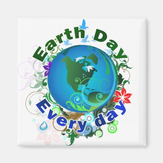 Aimant Jour des terres tous les jours (Devant)