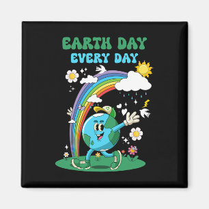 Aimant Jour des terres Tous Les Jours Rainbow Globe Flowe