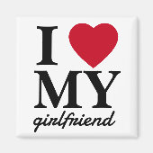 Aimant Jour des Valentines J'aime ma petite amie | Petit  (Devant)