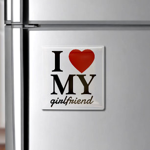 Aimant Jour des Valentines J'aime ma petite amie Petit