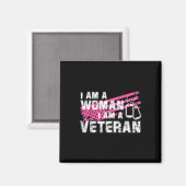 Aimant Jour des vétérans du drapeau américain rose fémini (Recto/Verso)