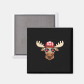 Aimant Jour du Canada Drapeau canadien Maple Leaf Moose S (Recto/Verso)
