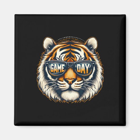 Aimant Jour du jeu Thanksgiving Tiger Cool Touchdown Amer (Devant)
