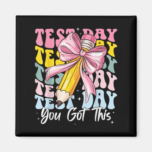 Aimant Jour du test, déchire le test, motivation pour l'e (Devant)