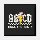 Aimant Jour Enseignant Test Retro Abcd Rock Test Jour Sch (Devant)