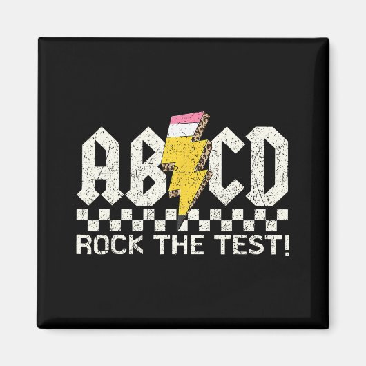 Aimant Jour Enseignant Test Retro Abcd Rock Test Jour Sch (Devant)