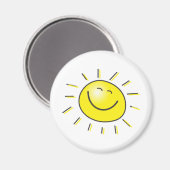 Aimant Jour ensoleillé, soleil souriant, Jour pour sourir (Recto/Verso)