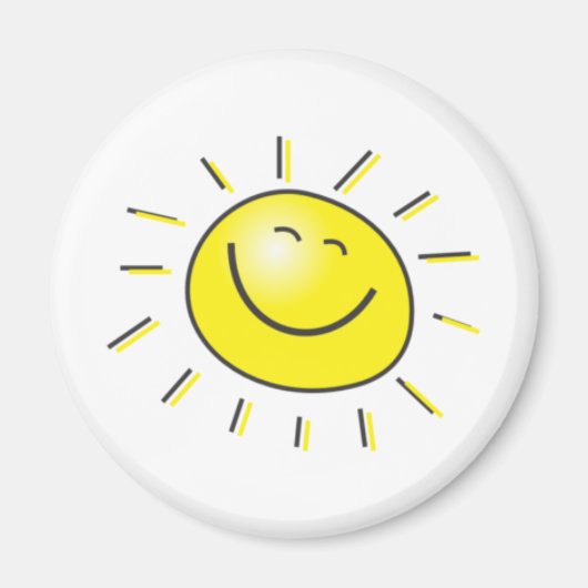 Aimant Jour ensoleillé, soleil souriant, Jour pour sourir (Devant)