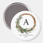 Aimant Jour férié de la couronne de feuillage minimal mod (Recto/Verso)