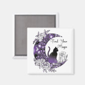 Aimant Jour Graphique Mystique Céleste Noir Chat Lune (Recto/Verso)