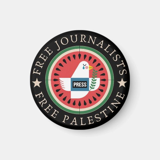 Aimant Journalistes libres, Palestine libre (Devant)