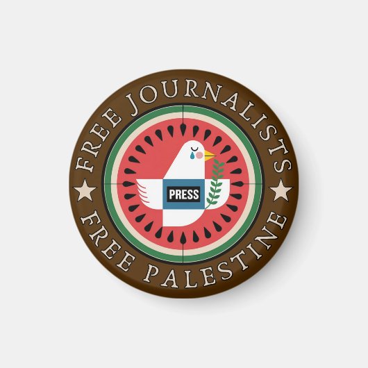 Aimant Journalistes libres, Palestine libre (Devant)