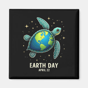 Aimant Journée de la Terre 2025 Restaurer la Terre Tortue