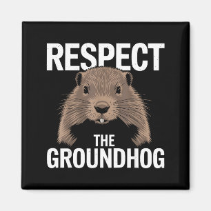Aimant Journée drôle de la marmotte Respectez l'animal de