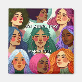 Aimant Journée internationale de la femme Égalité et dive (Devant)