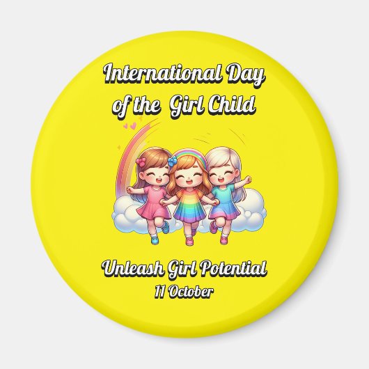 Aimant Journée internationale de la Fille. Potentiel des (Devant)