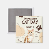 Aimant Journée internationale du chat (Recto/Verso)