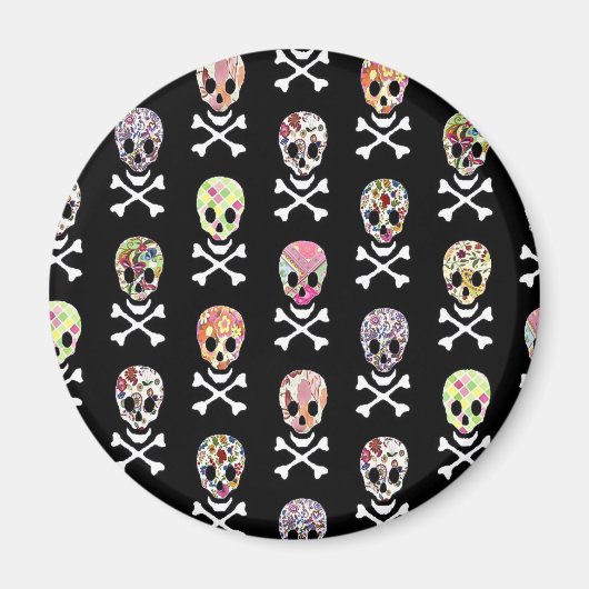 Aimant Journée mexicaine des os croisés du crâne mort (Devant)