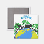 Aimant Journée mondiale de la faune (Recto/Verso)