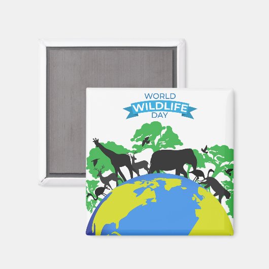 Aimant Journée mondiale de la faune (Recto/Verso)