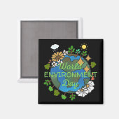 Aimant Journée mondiale de l'environnement (Recto/Verso)