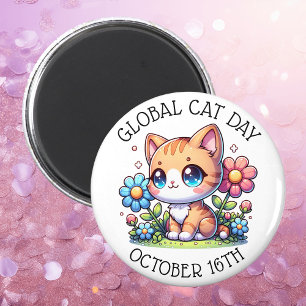 Aimant Journée mondiale des chats 16 octobre