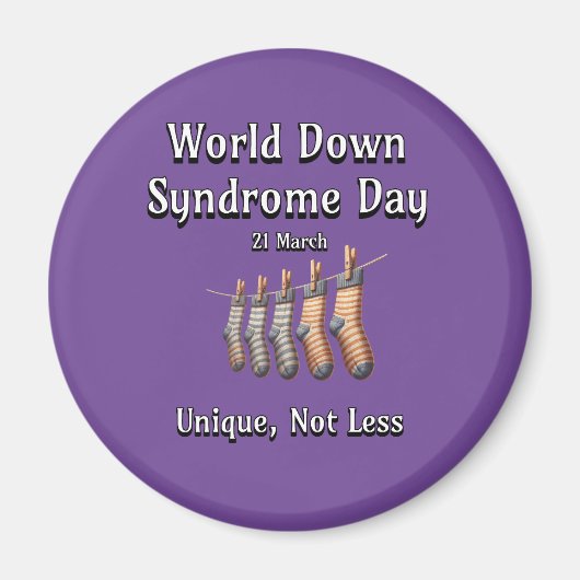 Aimant Journée mondiale du syndrome de Down. Unique non m (Devant)