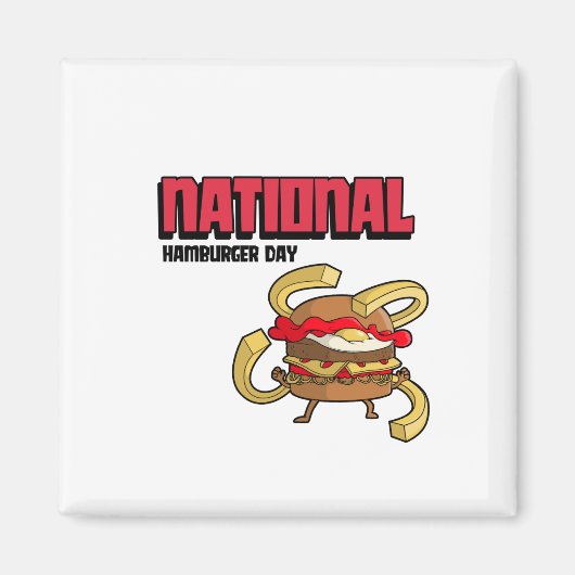 Aimant Journée nationale du hamburger (Devant)
