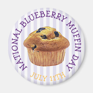 Aimant Journée nationale du muffin aux bleuets juillet Ma