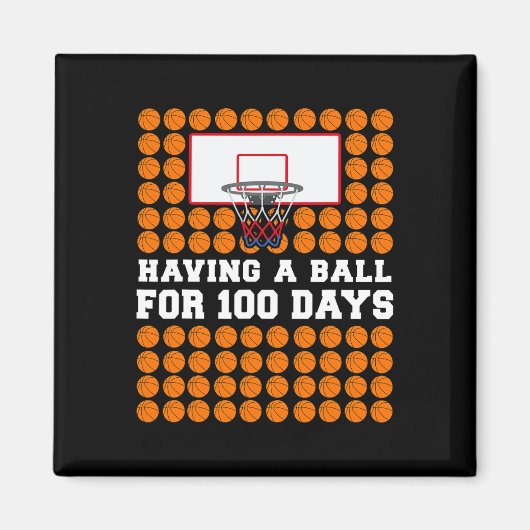 Aimant Jours De Basket-Ball 100e Jour Cadeau Pour (Devant)