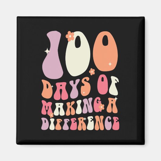 Aimant Jours de faire une différence 100e jour de l'école (Devant)