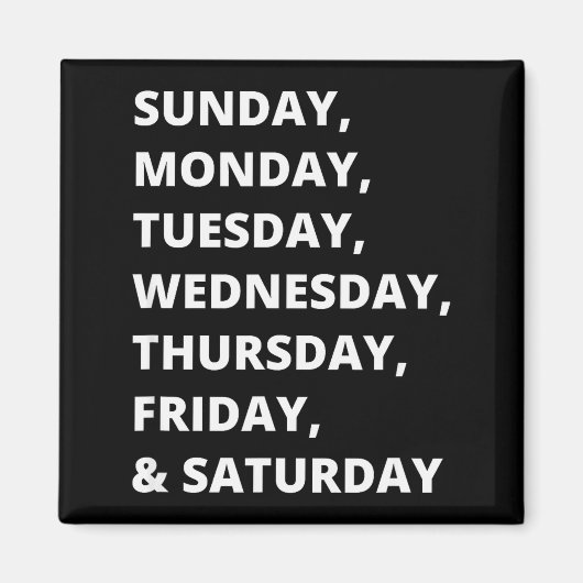 Aimant Jours de la semaine (Devant)