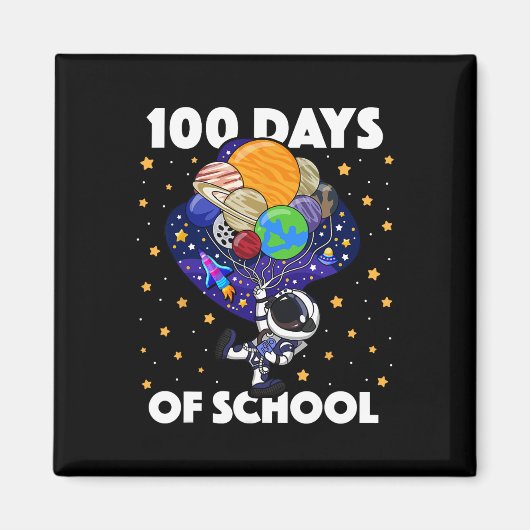 Aimant Jours De L'École Astronaut Space Boys Enfants 100e (Devant)