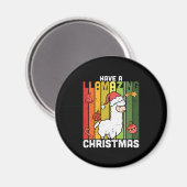 Aimant Jours de Noël Cute Llama Pun (Recto/Verso)