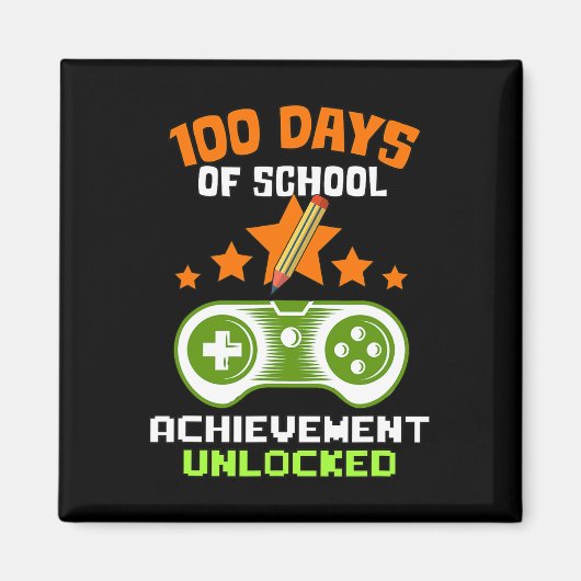 Aimant Jours De Réussite De L'École Jeu Vidéo Déverrouill (Devant)